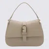 Furla Cream Leather Flow Bag In Beige