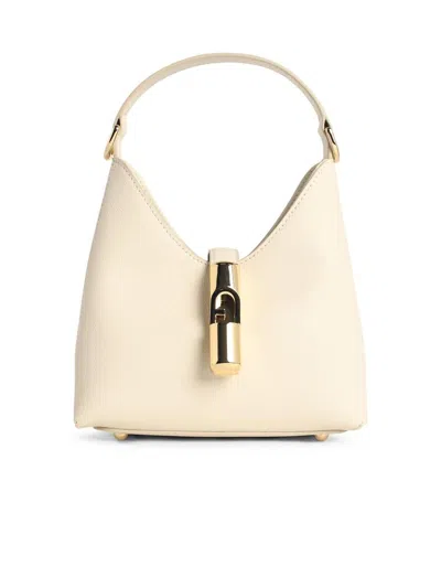 FURLA FURLA CREAM LEATHER 'HOBO IRIS' MINI BAG