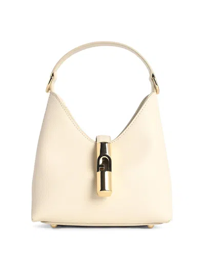 Furla Cream Leather  Mini Bag In White