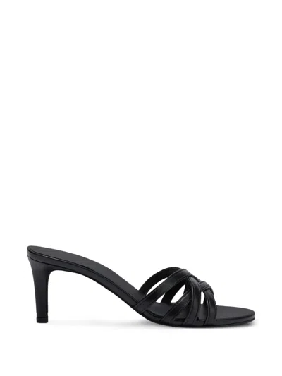 Furla Crossover-strap Leather Sandals In Black