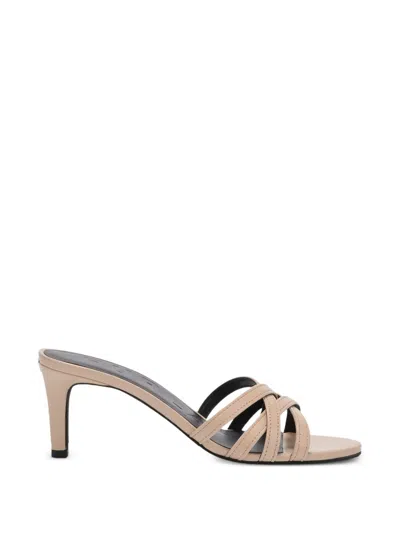 Furla Crossover-strap Leather Sandals In Neutral