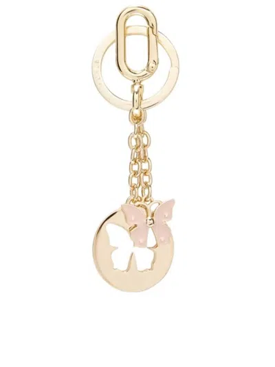 Furla , Crystal Keyring Butterfly In Gold