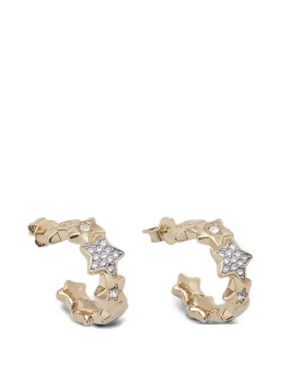 Furla Crystal-embellished Hoop Earrings In Gold