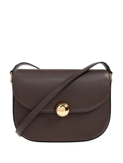 Furla Curved-flap Crossbody Bag In Brown