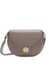 Furla Curved-flap Leather Shoulder Bag In Gray