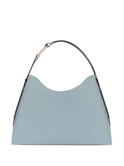 Furla Curved-handle Leather Shoulder Bag In Blue