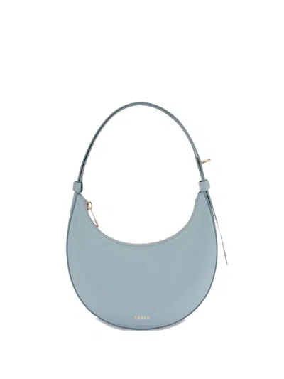 Furla Curved Light Blue Shoulder Bag