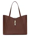 Furla Curved-panel Clasp Tote Bag In Brown