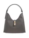 Furla Curved-top Clasp Tote Bag In Gray