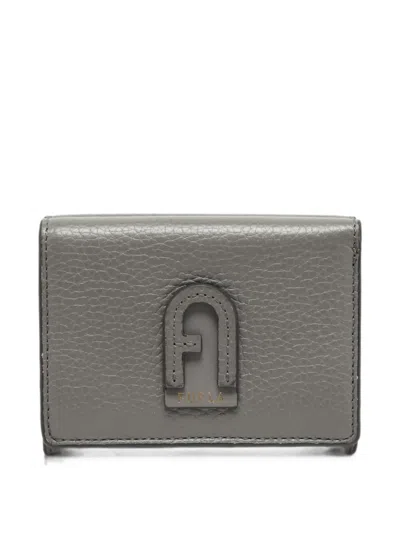 Pre-owned Furla Dafne Trifold Wallet In Gray