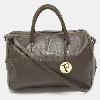 Pre-owned Furla Dark Brown Leather Ariana Satchel