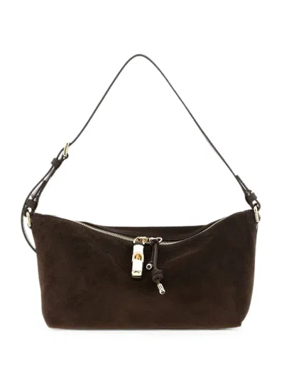 Furla Debby Suede Shoulder Bag In Brown