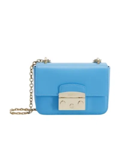 Furla Debossed-logo Crossbody Bag In Blue
