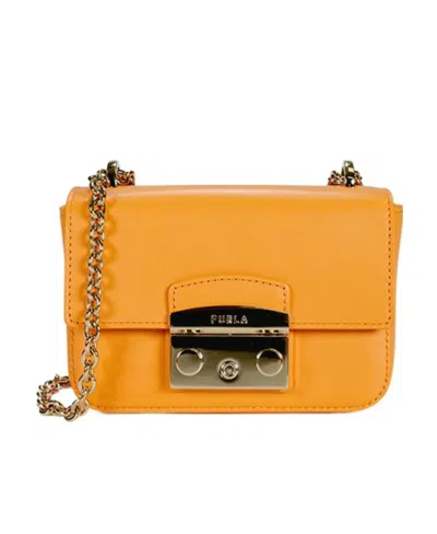Furla Debossed-logo Crossbody Bag In Yellow