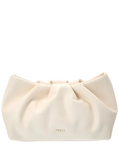 Furla Delia Mini Leather Clutch In Neutral