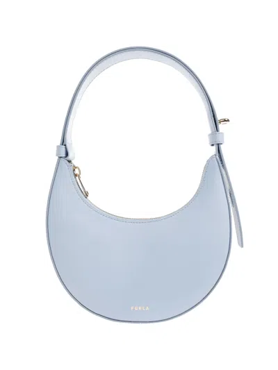 Furla Delizia Crescent Zip Mini Tote Bag In Blue
