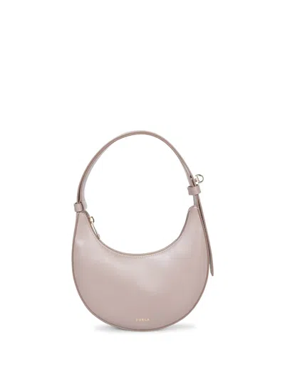 Furla Delizia Mini Bag In Mauve Leather In Sand