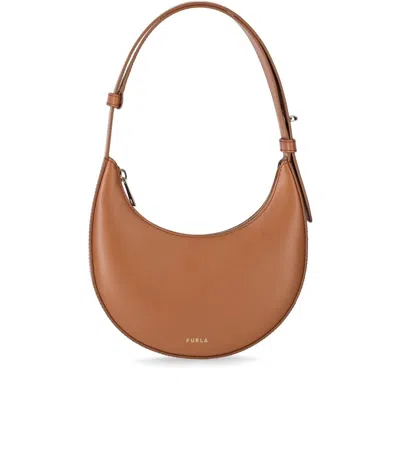 Furla Delizia Mini Brandy Shoulder Bag In Brown