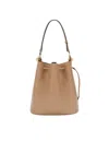 Furla Sfera S Bucket Bag In Desert Color Leather In Brown