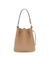 Furla Sfera S Bucket Bag In Desert Color Leather In Brown