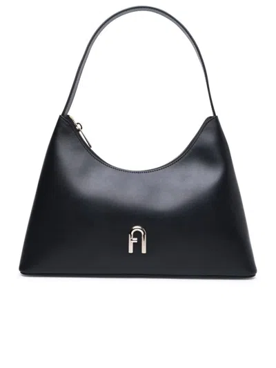 FURLA 'DIAMANTE' BLACK CALF LEATHER BAG