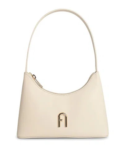Furla Diamante Cream Leather Mini Bag In White
