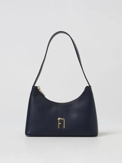 Furla Diamante Leather Bag In Denim