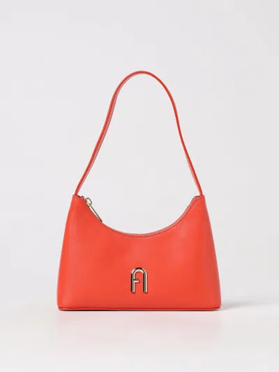 Furla Diamante Leather Bag In Orange