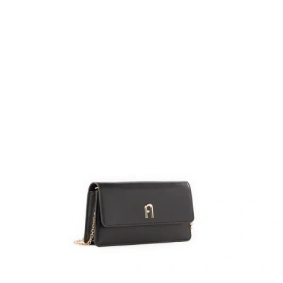 Furla Diamante Leather Clutch In Black