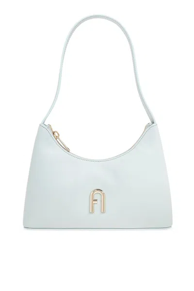 Furla Diamante Logo Plaque Mini Shoulder Bag In White