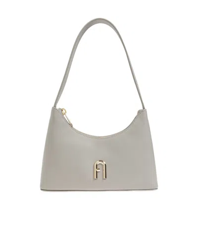 Furla Diamante Logo Plaque Mini Shoulder Bag In Gray