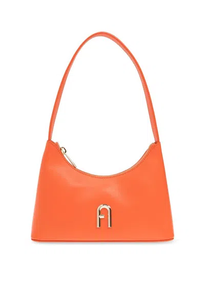 Furla Diamante Logo Plaque Mini Shoulder Bag In Orange