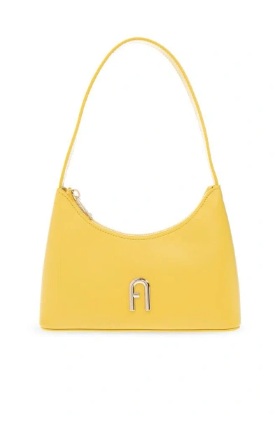 Furla Diamante Logo Plaque Mini Shoulder Bag In Yellow