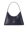 Furla Diamante S Shoulder Bag Woman Handbag Navy Blue Size - Leather In Blue