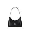 Furla Diamante Mini Black Shoulder Bag In Black
