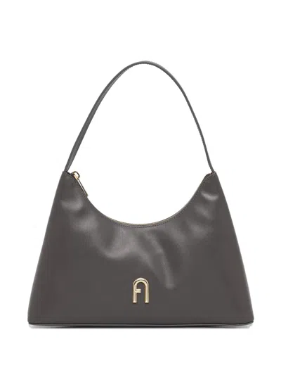 Furla Diamante S Logo Zip Tote Bag In Gray