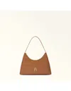 Furla Diamante S Shoulder Bag In Brandy Color Leather In Brandy