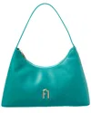Furla Curved Top Handle Structured Shape Shoulder Bag In Green