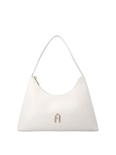 Furla Diamante Small Shoulder Bag In White