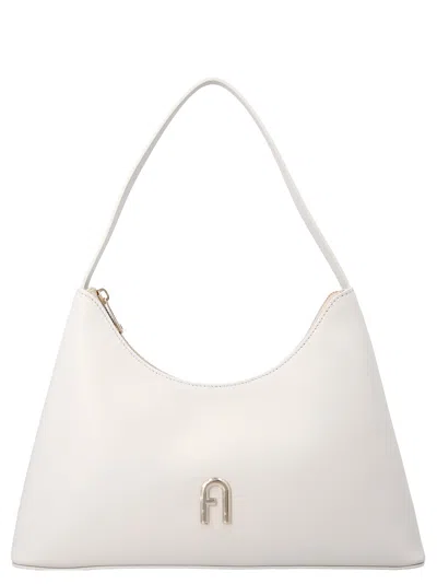Furla Diamante Small Shoulder Bag In White