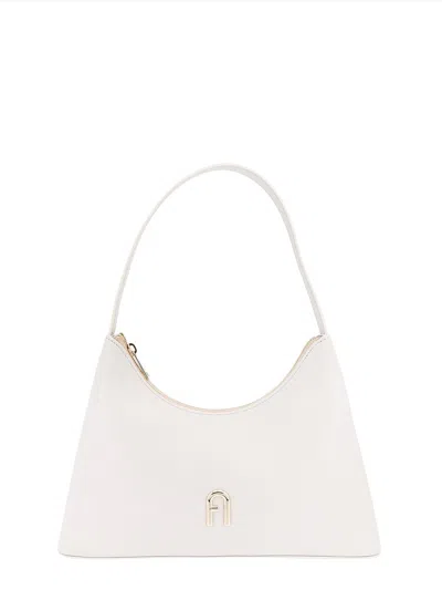 Furla Diamante Zipped Small Shoulder Bag In White