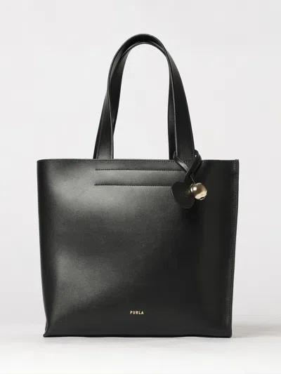 Furla Divide Medium Leather Tote Bag By With Two Compartments And Charm In Pattern