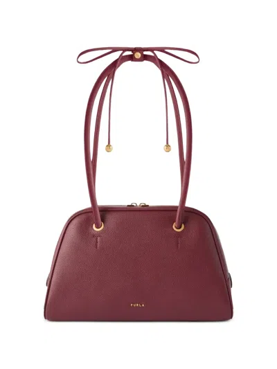 Furla 돔 페블 레더 토트 백 In Burgundy