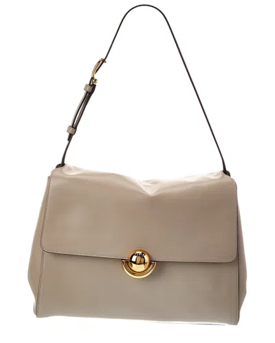 Furla Domus Leather Shoulder Bag In White