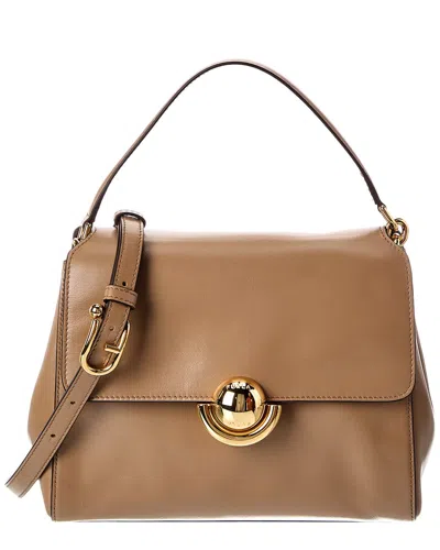 Furla Domus Leather Top Handle Bag In Brown