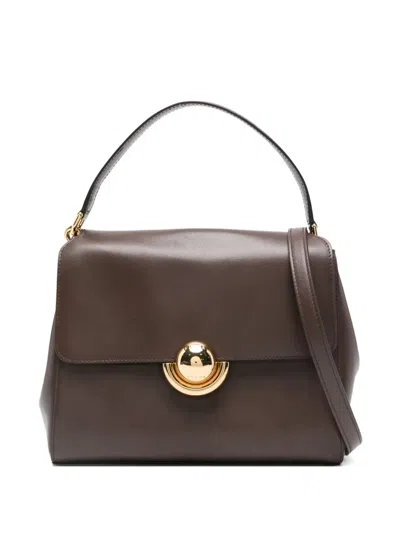 Furla Domus Leather Tote Bag In Brown