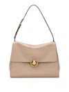 Furla Domus M Structured Neutral Leather Shoulder Bag In Neutral