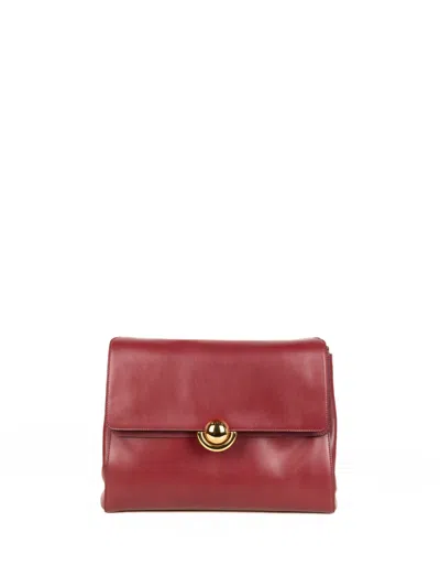 Furla Domus M Red Leather Shoulder Bag
