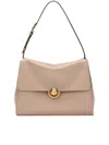 Furla Domus M Structured Neutral Leather Shoulder Bag In Sand