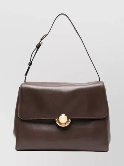 Furla Domus M Shoulder Bag With Adjustable Strap In Brown